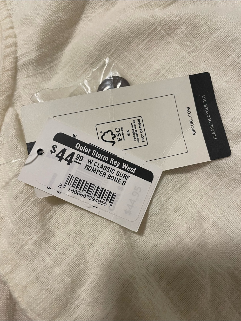 Rip Curl Bone Colored W Classic Surf Romper - Picture 3 of 4